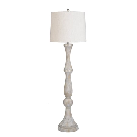 Lamps Per Se 60.5-inch White Washed Wood Floor Lamp LPS-240